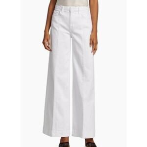 NWT L'Agence Women's Sandy Wide Leg Trouser Jeans High Rise Blanc Size 23